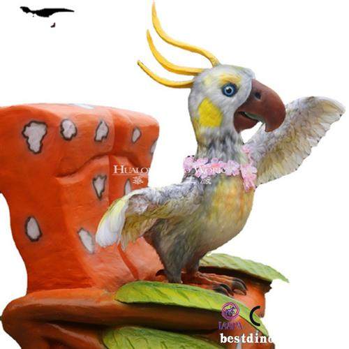 模型卡通鹦鹉萌宠摆件源头工厂手工制造游乐场户外美陈引流互动