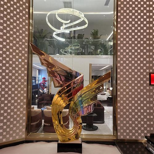 定制大型户外玻璃钢雕塑摆件园林景观电镀炫彩树脂工艺品