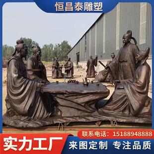 定制铸铜人物雕塑园林古代小品玻璃钢雕塑步行街真人雕像铜摆件
