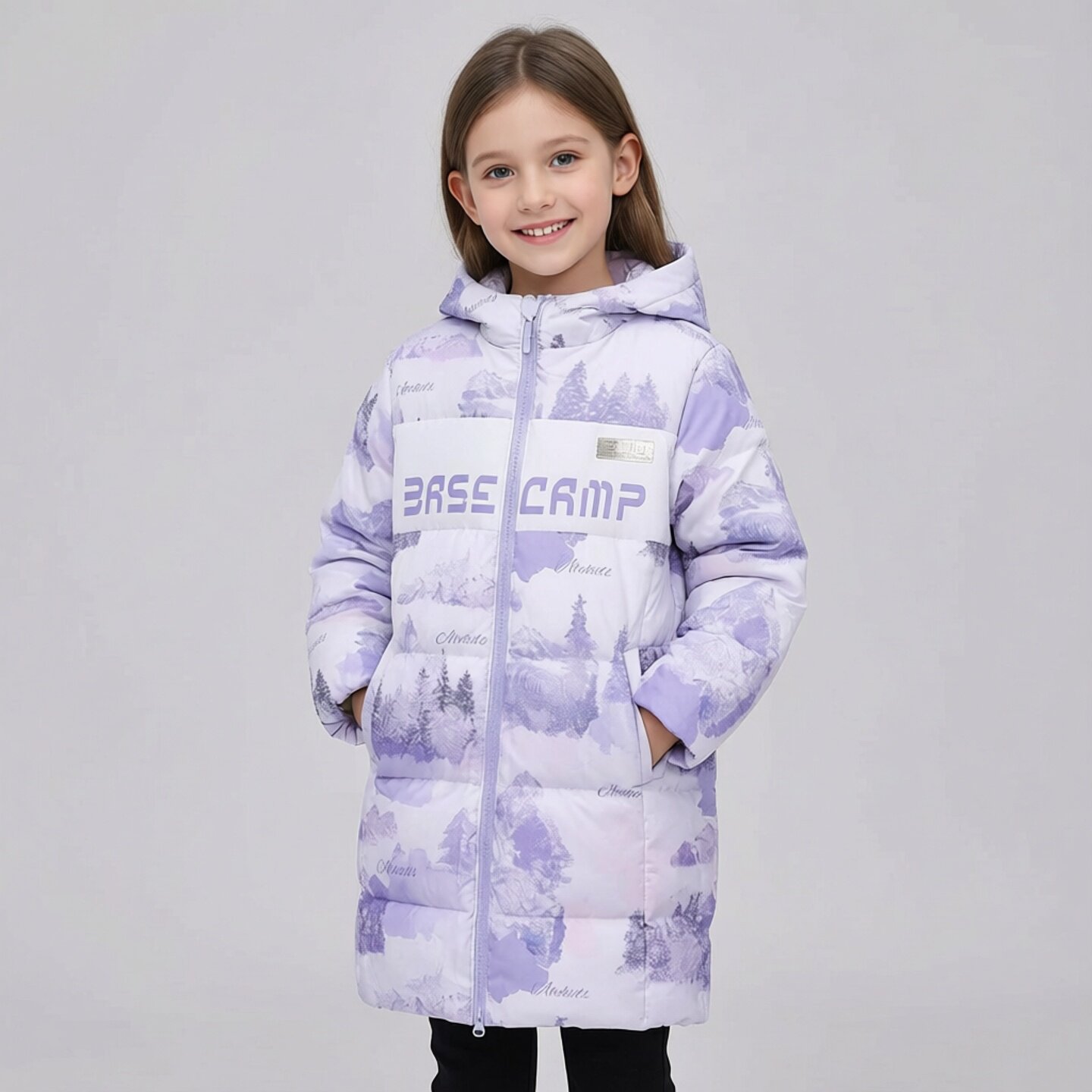 商场同款Abckids童装2025冬季新款女童加厚中长款保暖羽绒服外套