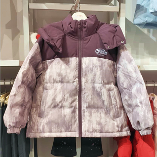商场同款abckids童装2025冬季新款女童中长款加厚保暖羽绒服外套