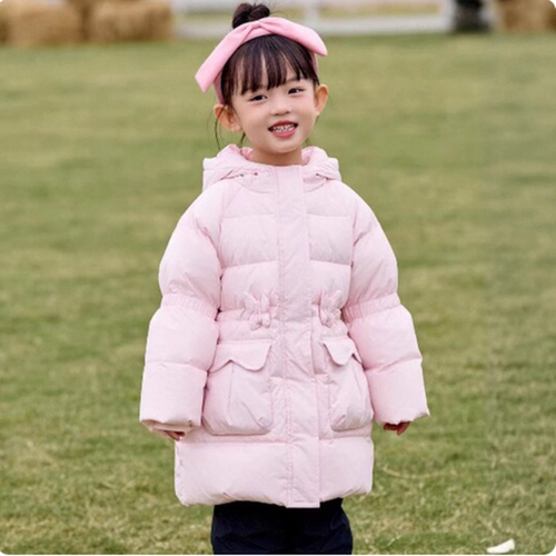 商场同款Abckids童装2025冬季新款女小童中长款加厚保暖羽绒服