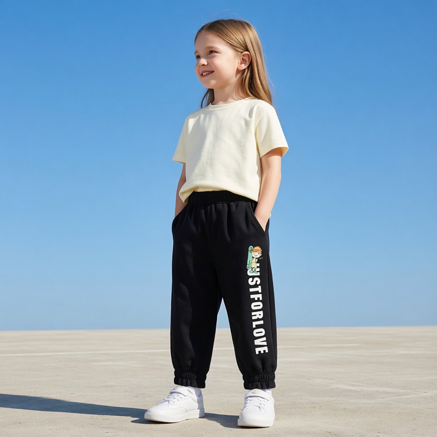 Abckids女童夏季薄款运动裤图片
