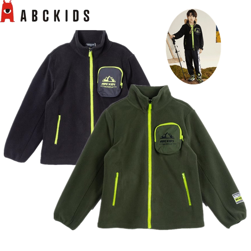 专柜同款abckids童装2025秋季新款男摇粒绒时尚抓绒外套332303116图片
