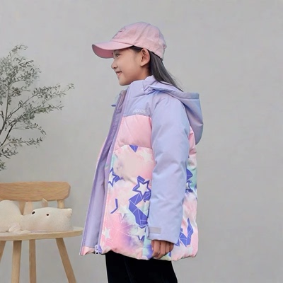 商场同款ABCKIDS童装冬季女童保暖拼接加厚时尚羽绒服F351309292