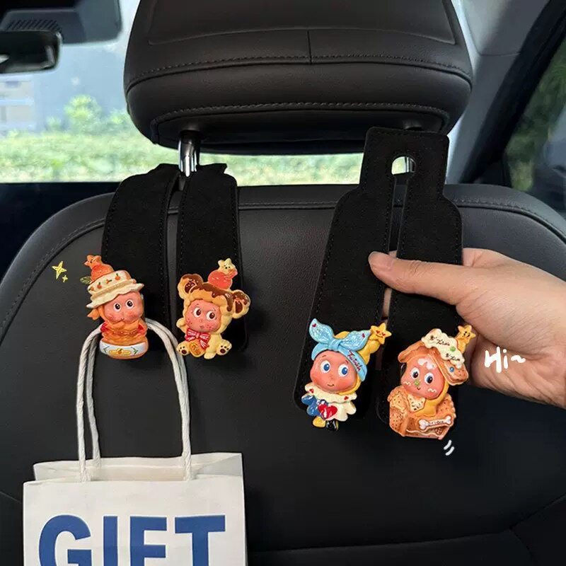 可爱卡通车载挂钩汽车座椅后背包包挂钩车内用后排靠背可爱星星人图片