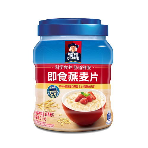桂格即食燕麦片1000g罐装桶装经典原味燕麦营养谷物早餐代餐麦片
