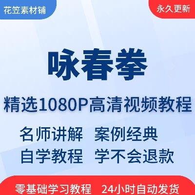 咏春拳教学视频全套教程自学培训木人桩经典训练零基础入门到精通