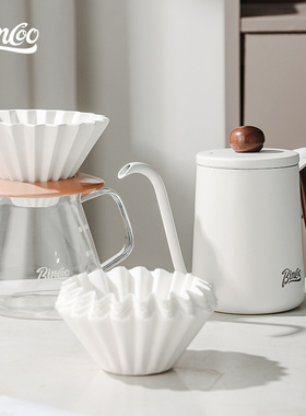 bincoo咖啡滤杯套装手冲壶漏斗陶瓷v60蛋糕滤纸过滤手磨折纸器具