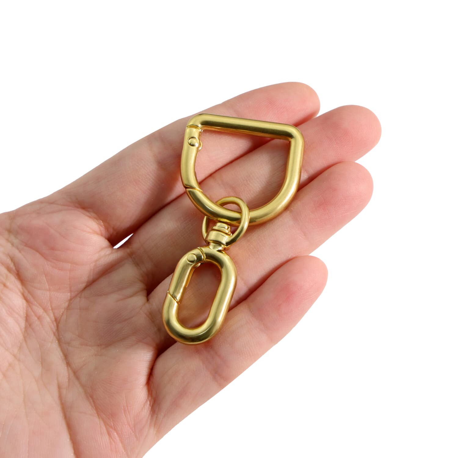 金色D扣弹簧扣钥匙扣金属马蹄扣DIY包包挂饰户外露营收纳挂扣配件