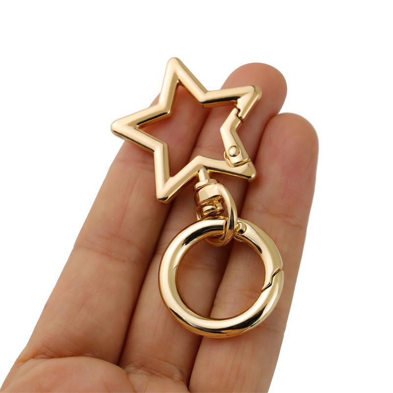个性锌合金钥匙扣创意五角星挂件汽车钥匙链男女情侣包包挂饰防丢