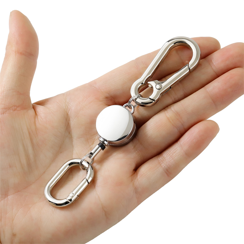 创意金属易拉扣钥匙扣男伸缩扣包包挂饰扣学生卡套胸牌工作证挂扣