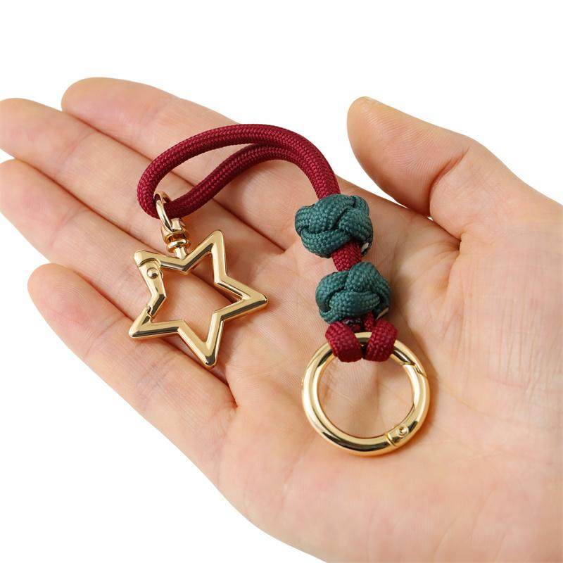 个性挂饰五角星钥匙圆扣包带包链条男女通用情侣包包配饰钥匙链圈