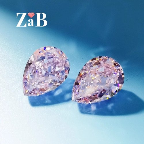 浅粉钻雷迪恩切冰花切水滴形梨形高碳钻进口裸石彩宝未镶嵌原创