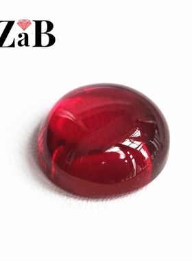 红宝石裸石平底素面圆形缅甸红宝石鸽血红色戒面戒指吊坠两用配石