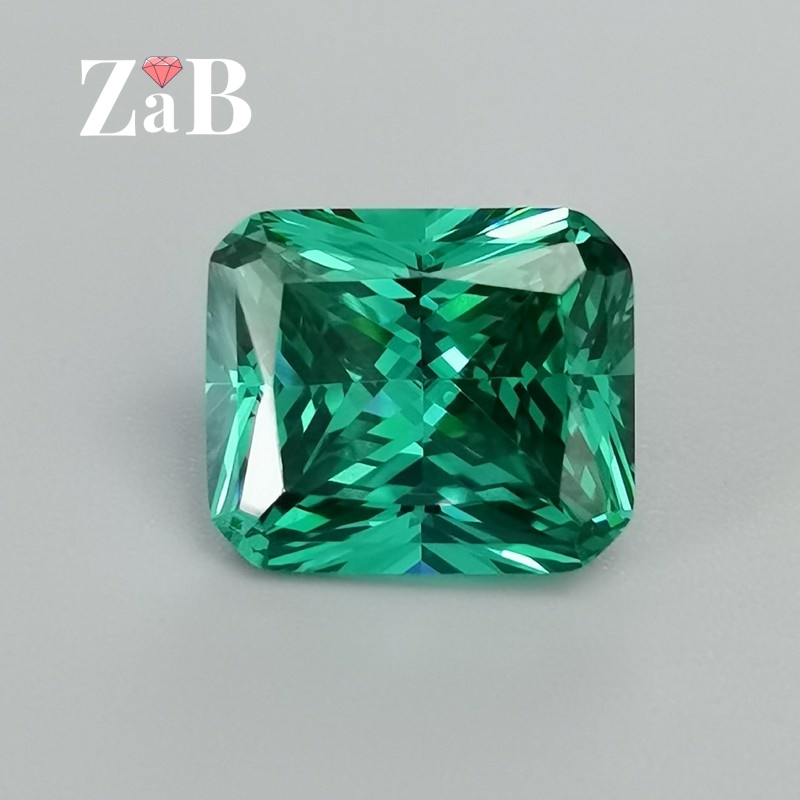 帕拉伊巴碧玺裸石五花底裸钻Paraiba 长方形多层切割闪耀彩宝配石