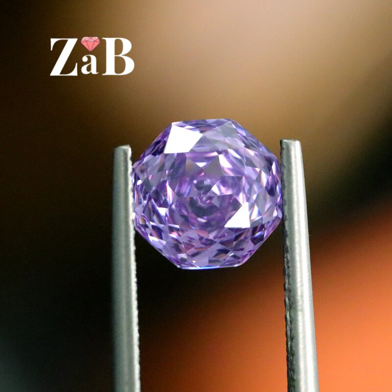 高精切薰衣草长春花开玫瑰切裸石戒面玫瑰切高碳钻艳蓝色变兰裸钻