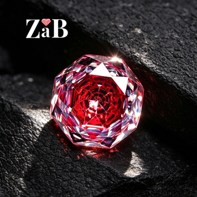 【夹心玫瑰】非凡洋红色玫瑰切八边高精切千禧切异形裸钻戒面宝石