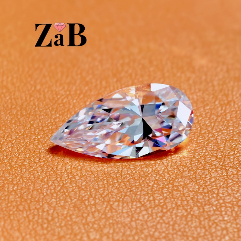 长条梨形白色珠宝裸石瑞士钻珠宝白钻水滴形戒指戒面裸石纯净简单