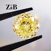 2克拉裸石8mm淡黄钻高碳钻星空切圆形未镶嵌潮流饰品首饰主石热卖