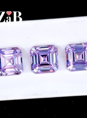 紫锂辉阿斯切正方形裸石戒指戒面吊坠首饰配石莫迪兰紫色系珠宝石