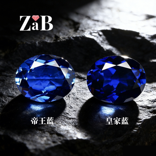 培育蓝宝石精切人气椭圆形蓝宝石刚玉裸石高火彩净度蓝宝石戒面