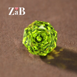 罗德斯玫瑰切八角形切割高精切金绿宝裸石戒指吊坠女镶嵌小众宝石