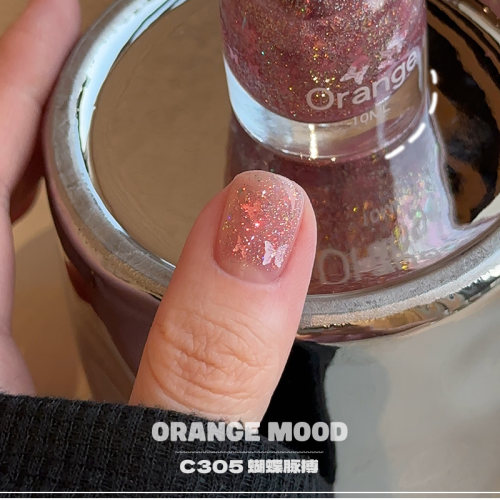 Orange指甲油【C301-C350】色号链接免烤快干持久2026亮片指甲油