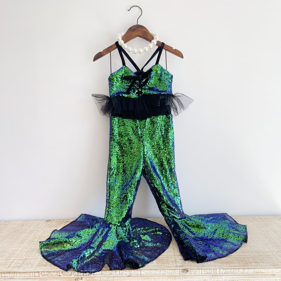 女童T台秀复古港风7080年代亮片喇叭裤六一儿童节大团队演出潮服,童装/婴儿装/亲子装,儿童演出服,淘宝优惠券,粉丝福利购,淘宝优惠卷