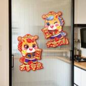 2026新款 马年立体硬卡纸对贴新年门贴墙贴装 饰大门过年春节布置