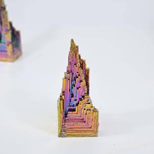 天然原石铋矿彩虹色稀有金属七彩矿石绿色金属矿石摆件矿标装饰品