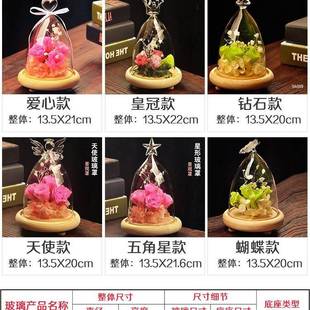 DIY创意透明永生花玻璃罩时尚家居饰品微景观花瓶