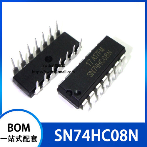 SN74HC08N 逻辑电路-四2输入与门 直插DIP-14