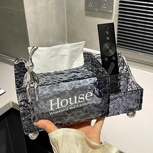 女生仪式 ins风多功能纸巾盒收纳盒 感高颜值家用客厅茶几抽纸盒