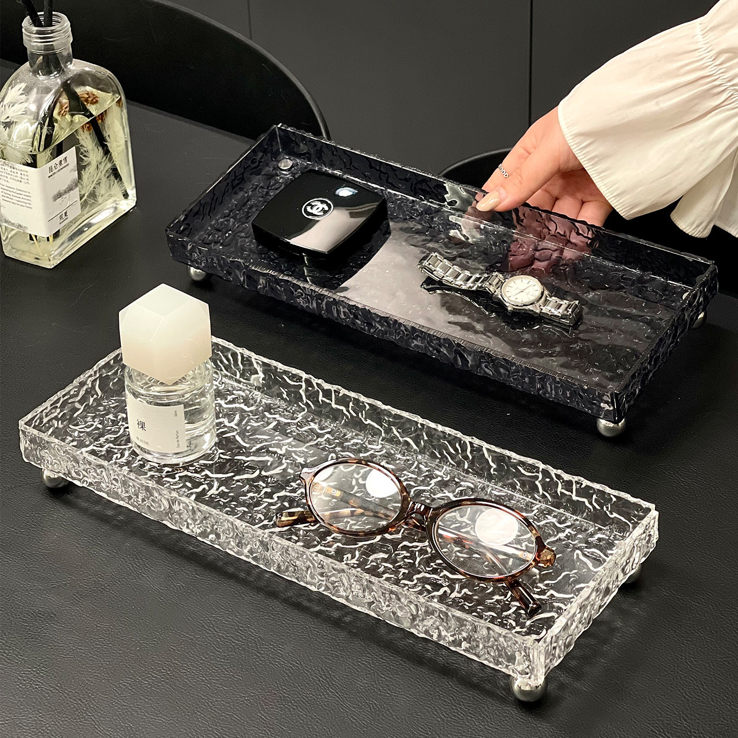 亚克力收纳托盘长方形首饰钥匙化妆品托盘家用茶杯餐具收纳托盘子,餐饮具,餐用托盘,淘宝优惠券,粉丝福利购,淘宝优惠卷