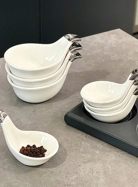 鱼子酱碟寿司碟创意陶瓷料碟番茄酱芥末纯白色家用火锅韩式小碟子