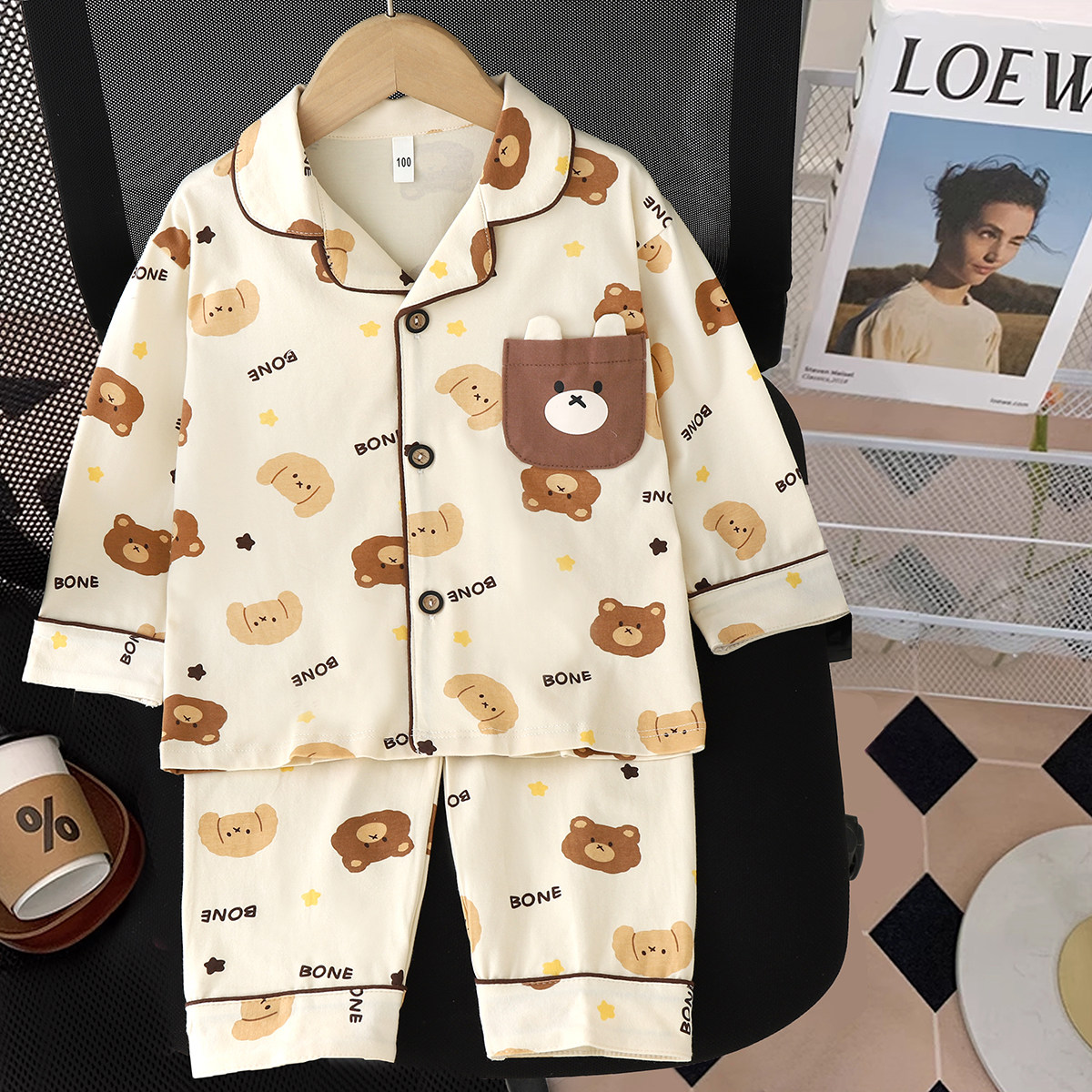 清仓！儿童A类纯棉宽松开衫家居服女童男童宝宝卡通睡衣两件套装,童装/婴儿装/亲子装,家居服套装,淘宝优惠券,粉丝福利购,淘宝优惠卷