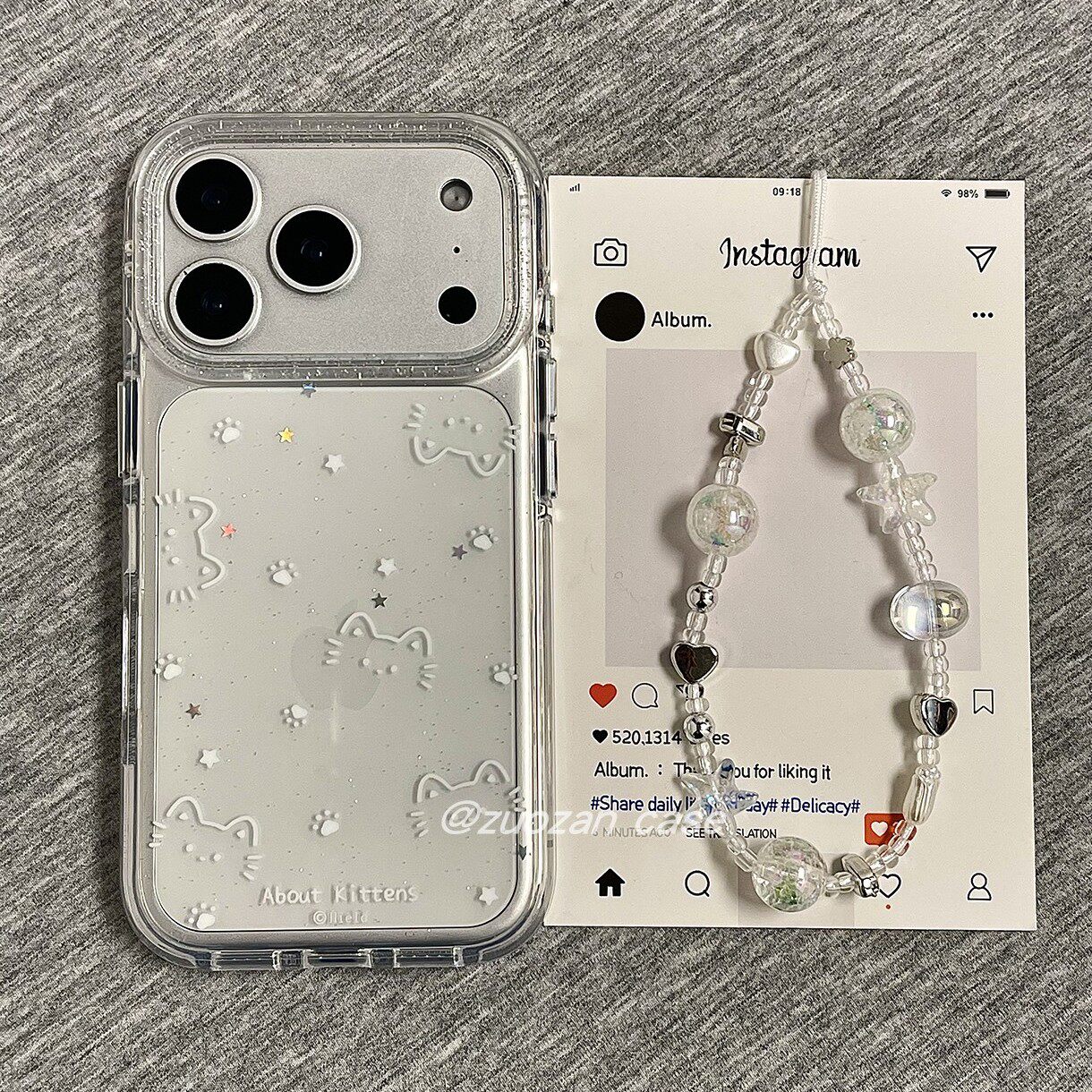 苹果17pro卡通猫咪双层手机壳