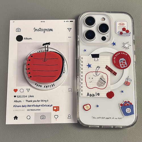 苹果16pro卡通磁吸笔记本手机壳