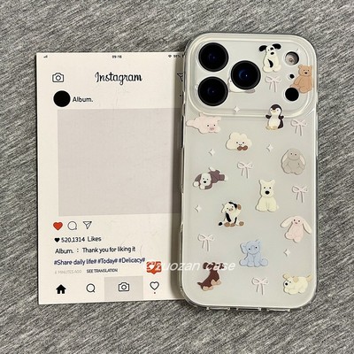 苹果17pro卡通猫咪双层手机壳