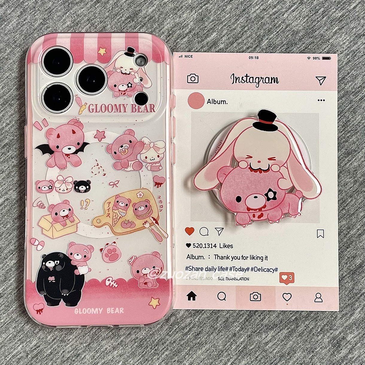 苹果17pro磁吸卡通小熊手机壳