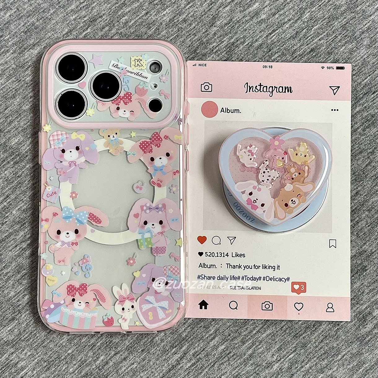 苹果17pro卡通甜品兔磁吸手机壳