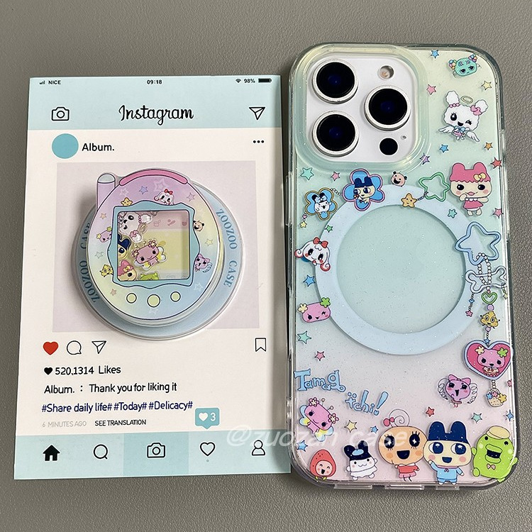 磁吸小众卡通蓝拓麻歌子摇摇乐支架适用苹果16promax手机壳iphone15pro新款14双层13女16pro全包防摔手机套