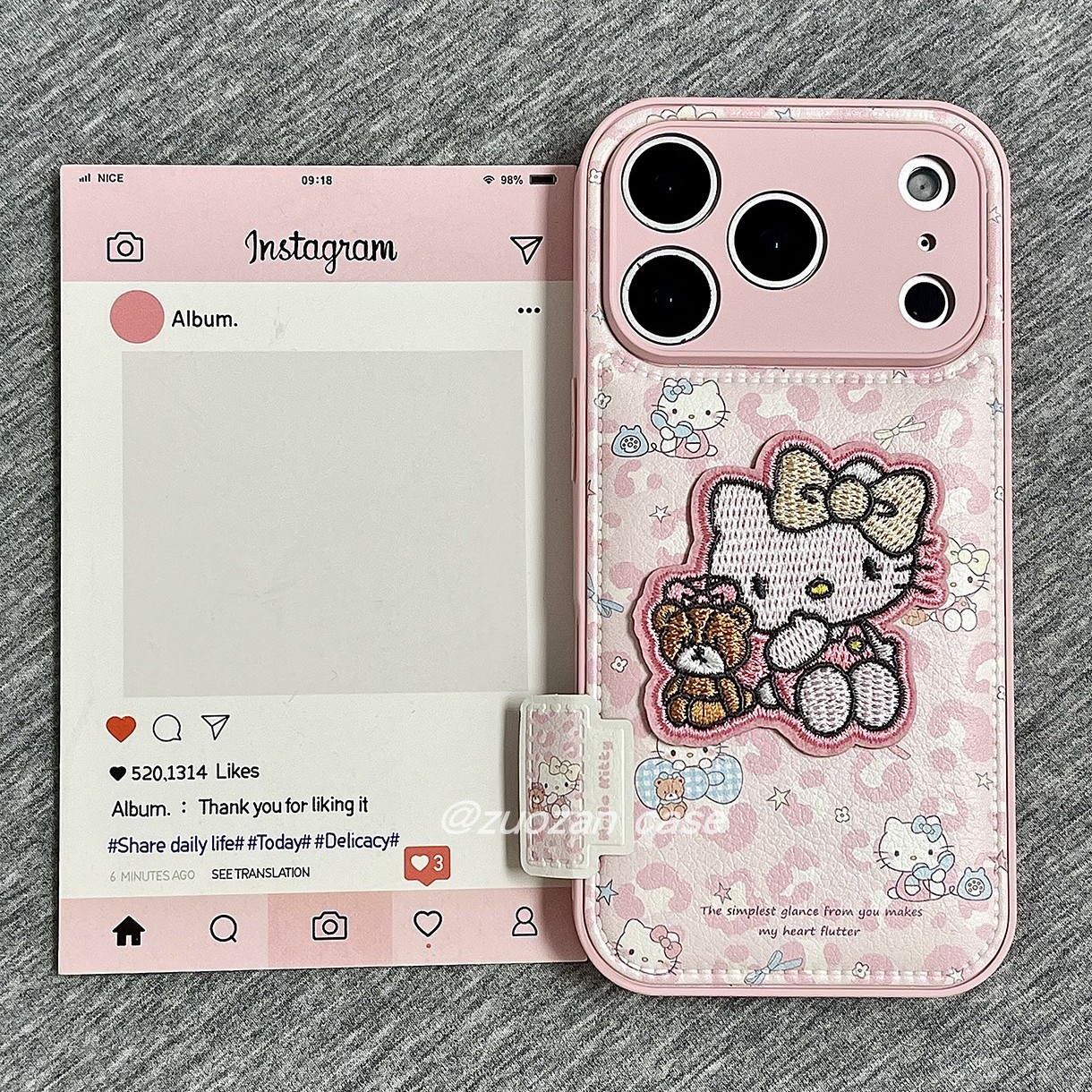 苹果17pro卡通KT猫皮革手机壳