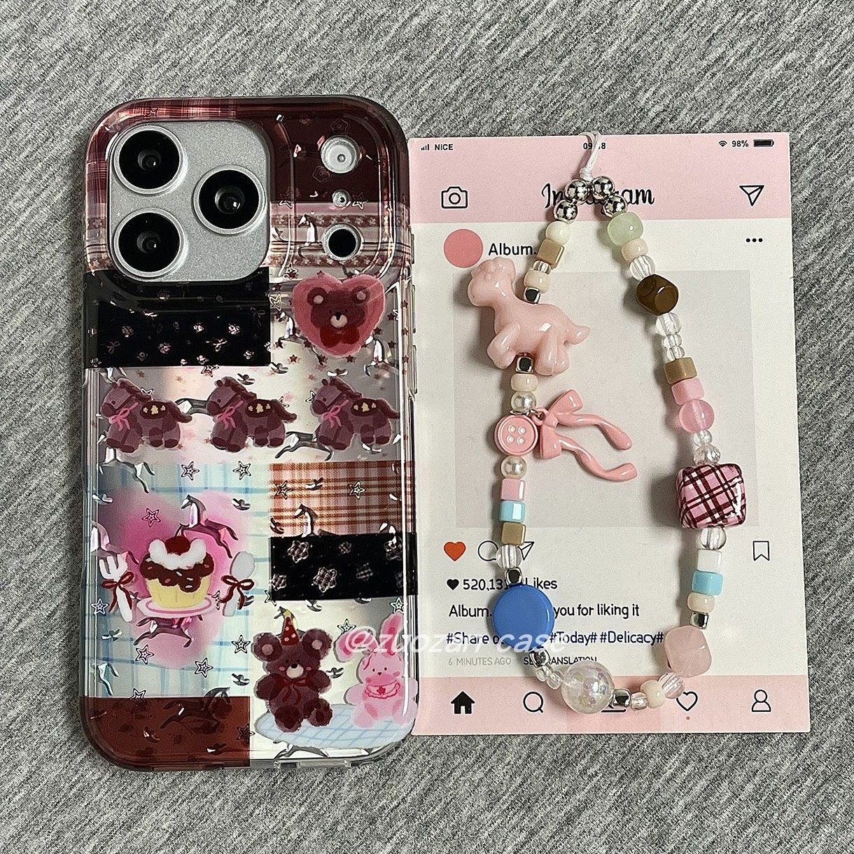 ins韩风格纹拼接熊兔小马适用苹果17promax手机壳iphone16pro新款15带挂绳14双层13女17全包防摔保护套pm小众,3C数码配件,手机保护套/壳,淘宝优惠券,粉丝福利购,淘宝优惠卷