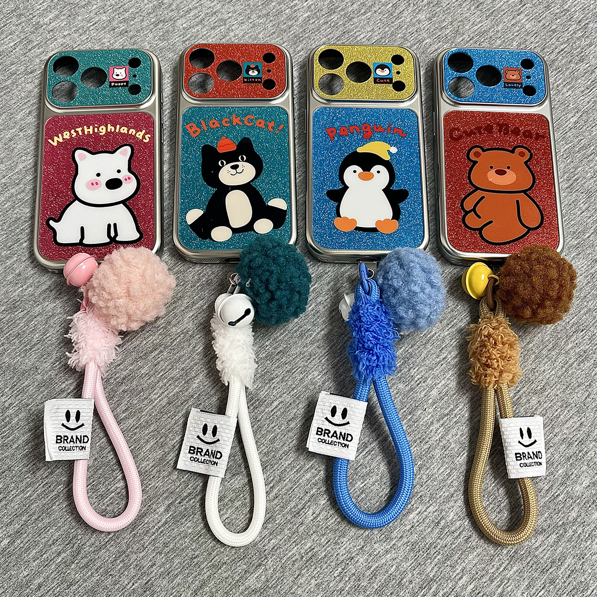 苹果17pro拼色可爱动物手机壳