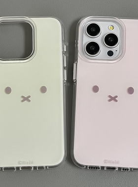 小清新简约情侣卡通小熊表情适用苹果17手机壳iPhone16ProMax新款15Pro女款13双层imd圆边14全包气囊防摔外壳