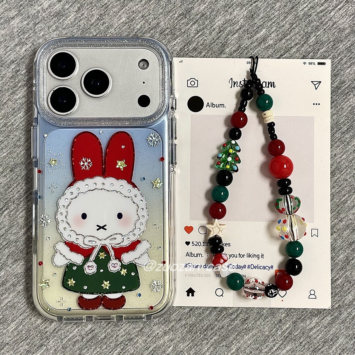 苹果17pro卡通气囊兔子手机壳