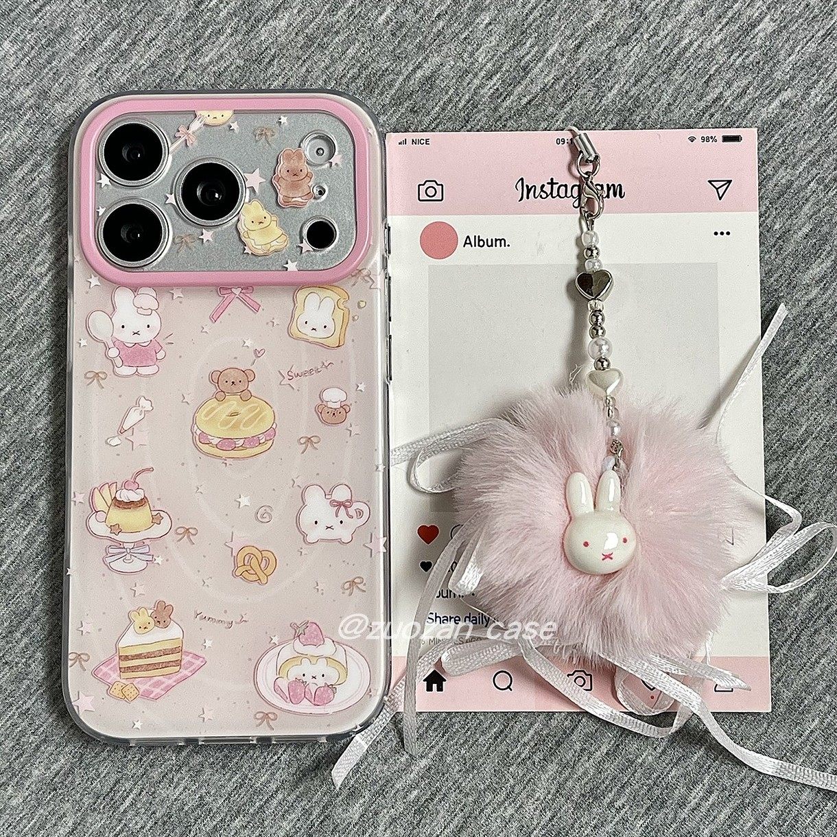 ins韩风磨砂粉系甜点蛋糕米菲兔适用苹果17promax手机壳iphone16pro新款15带挂饰14双层13女17全包防摔保护套,3C数码配件,手机保护套/壳,淘宝优惠券,粉丝福利购,淘宝优惠卷