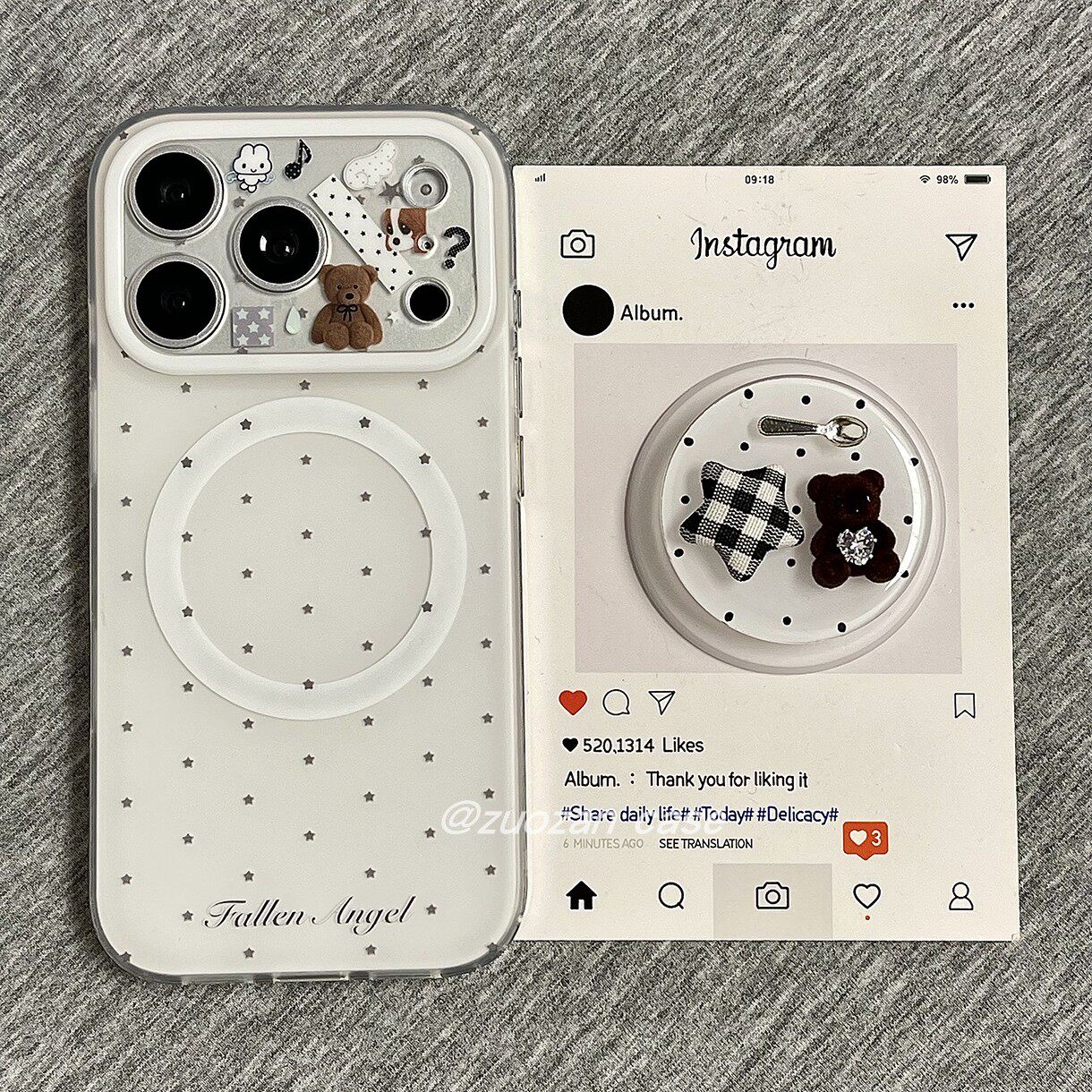 磁吸ins韩风米底简约小星星适用苹果17promax手机壳iphoen16pro新款15带支架14磨砂双层13女17全包防摔保护套